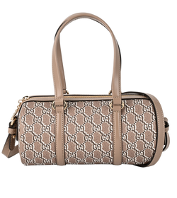 Handheld, Leather/Canvas, Beige, 796230, DB, S, 3*